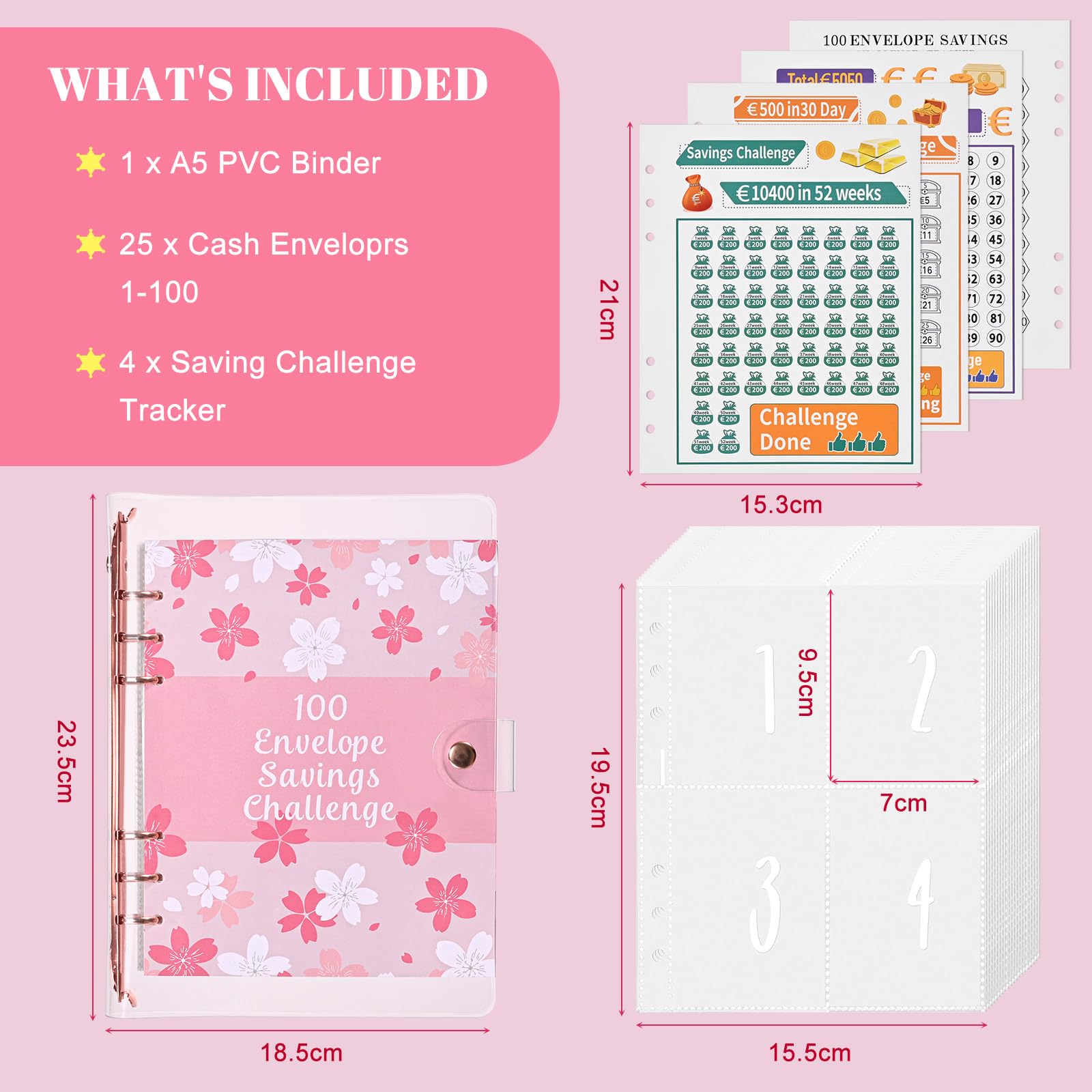 100 Envelope Saving Challenge - Libro Del Risparmio, Risparmio Soldi