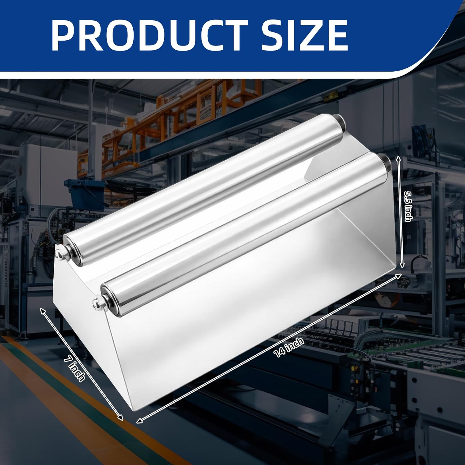 Metal Vinyl Roll Display Holder with Dual Rollers Heavy Duty Vinyl Storage Rack for Applying Window Film, Wallpaper, Transfer Paper Tape