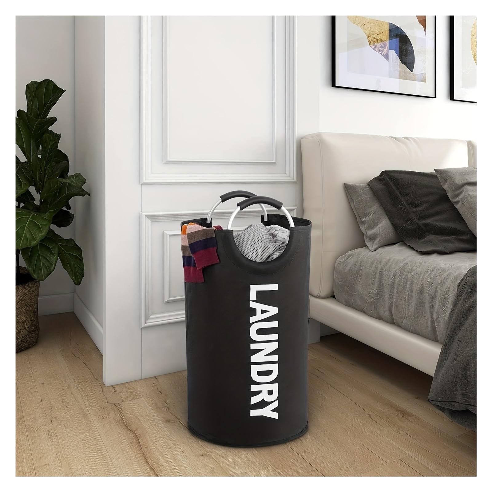 90L Wäschekorb Wasserdichter Wäschesammler Wäschesack Für Haushalt