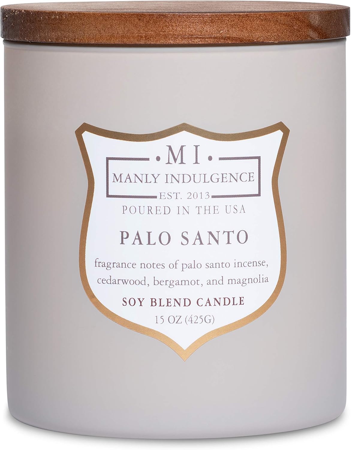 Manly Indulgence Palo Santo Scented Jar Candle for Men, Wood Wicked Candle, 15 oz