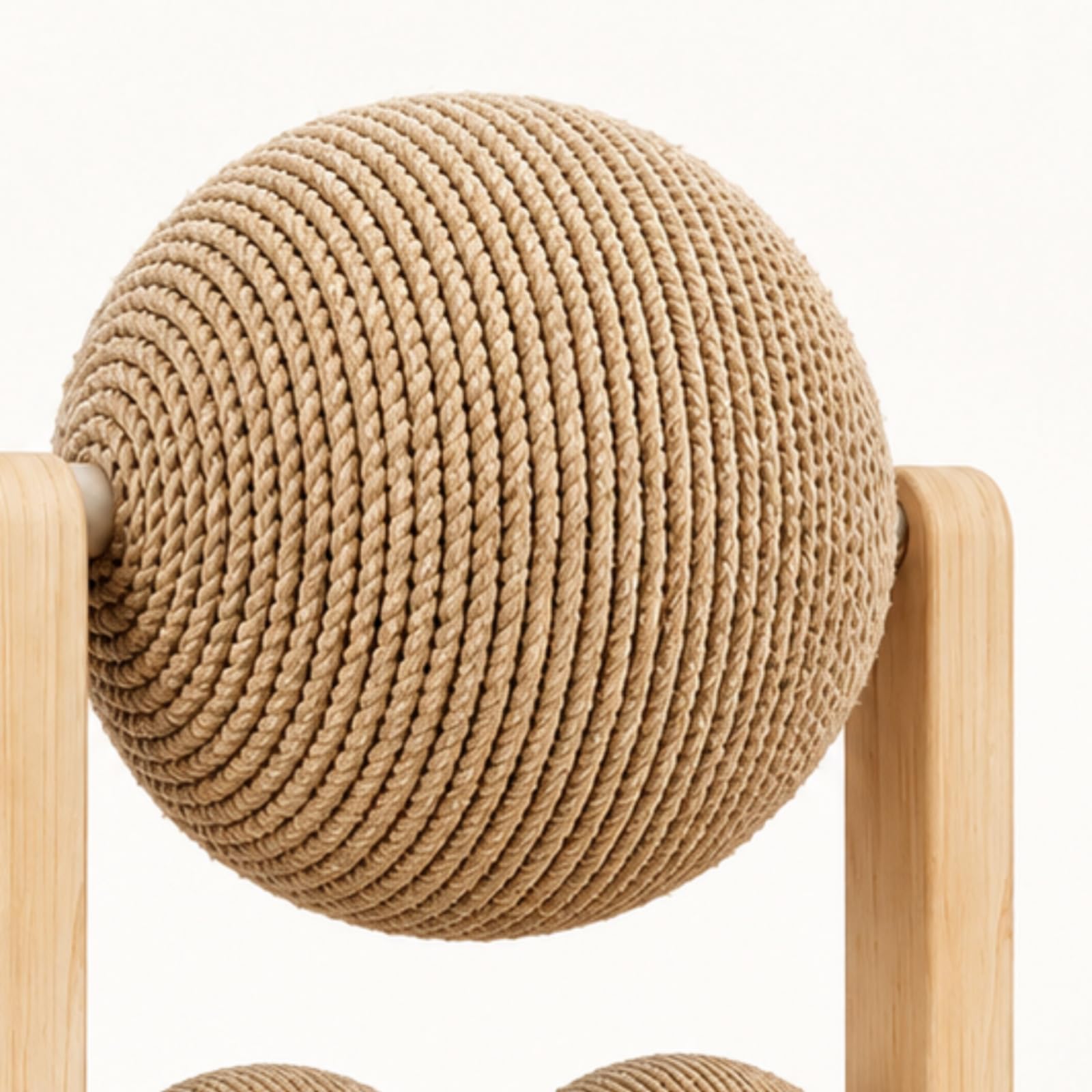 Rascador Madera con Base Giratoria Rascador Pie con Estructura Abierta Resistente Esfera Sisal para Interior, Sala, Pequeño