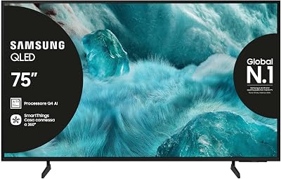 Samsung Smart TV 75” QE75Q7F4AUXZT QLED 4K, Q4 Processor, Per Sport e Cinema, 100% Volume Colore con Quantum Dot, Motion Xcelerator, OTS Lite & Adaptive Sound, SlimLook Design, Vision AI, 2025