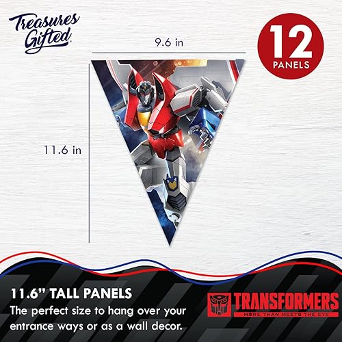 Miniatura 2 de Paquete de 2 banderines de cumpleaños con licencia oficial de Transformers, suministros para fiestas de Transformers