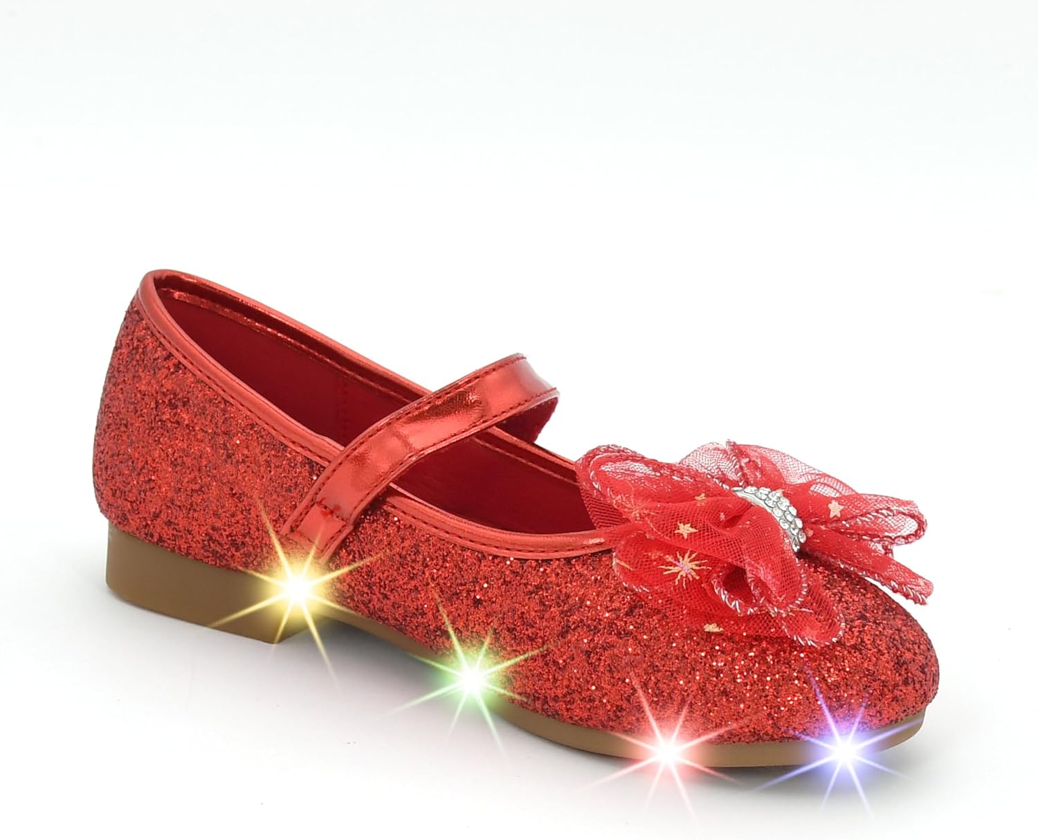 Nova Utopia Light Up Toddler Little Girls Dress Ballet Mary Jane Bow Flat Shoes - Image 5