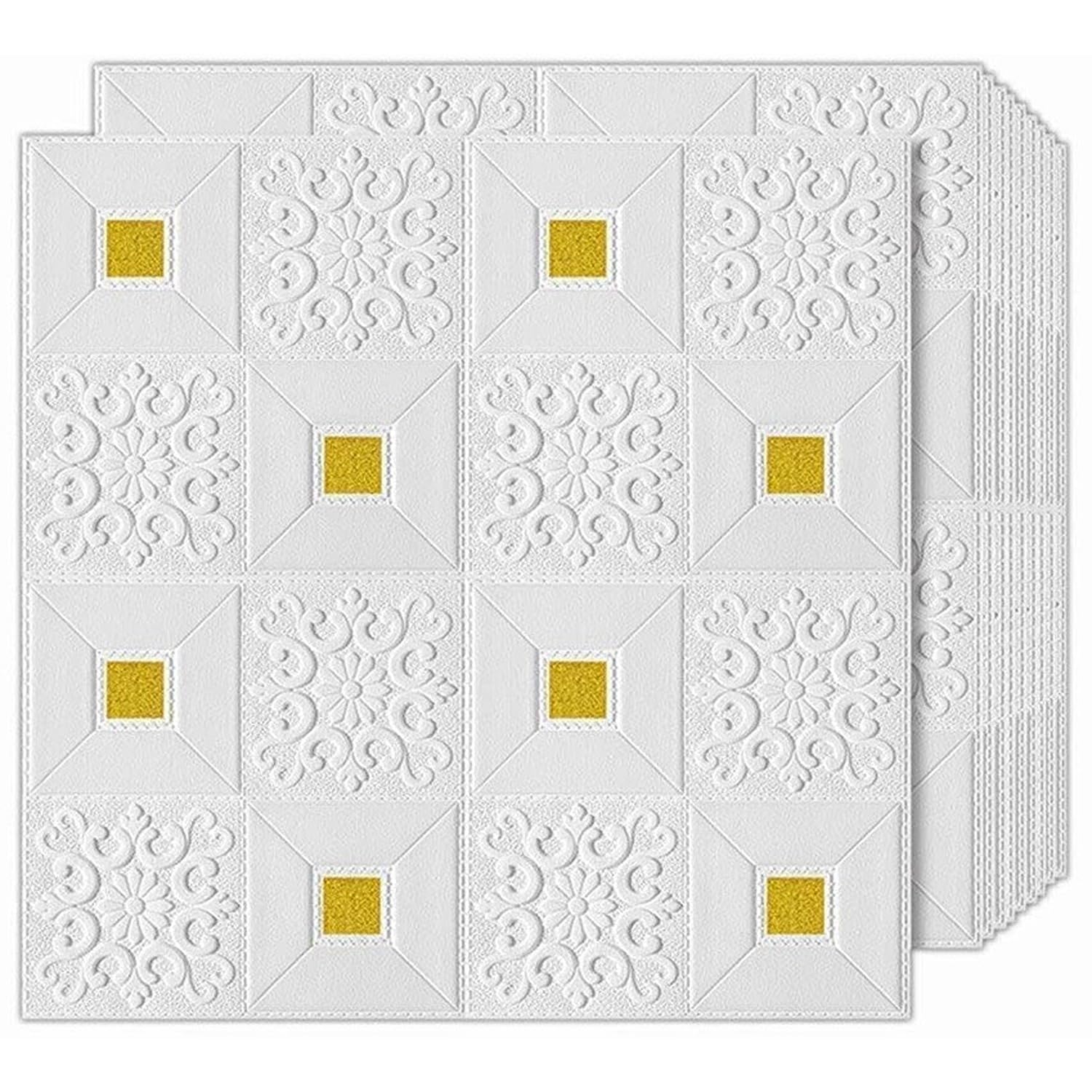 Solimo White Yellow Brick Wall PE Foam Wall Stickers Self Adhesive Wallpaper DIY Wall Decor (70 x 70cm, Appx. 5.2 Sq Feet) (B0C8NTFV43) Amazon Price History, Amazon Price Tracker