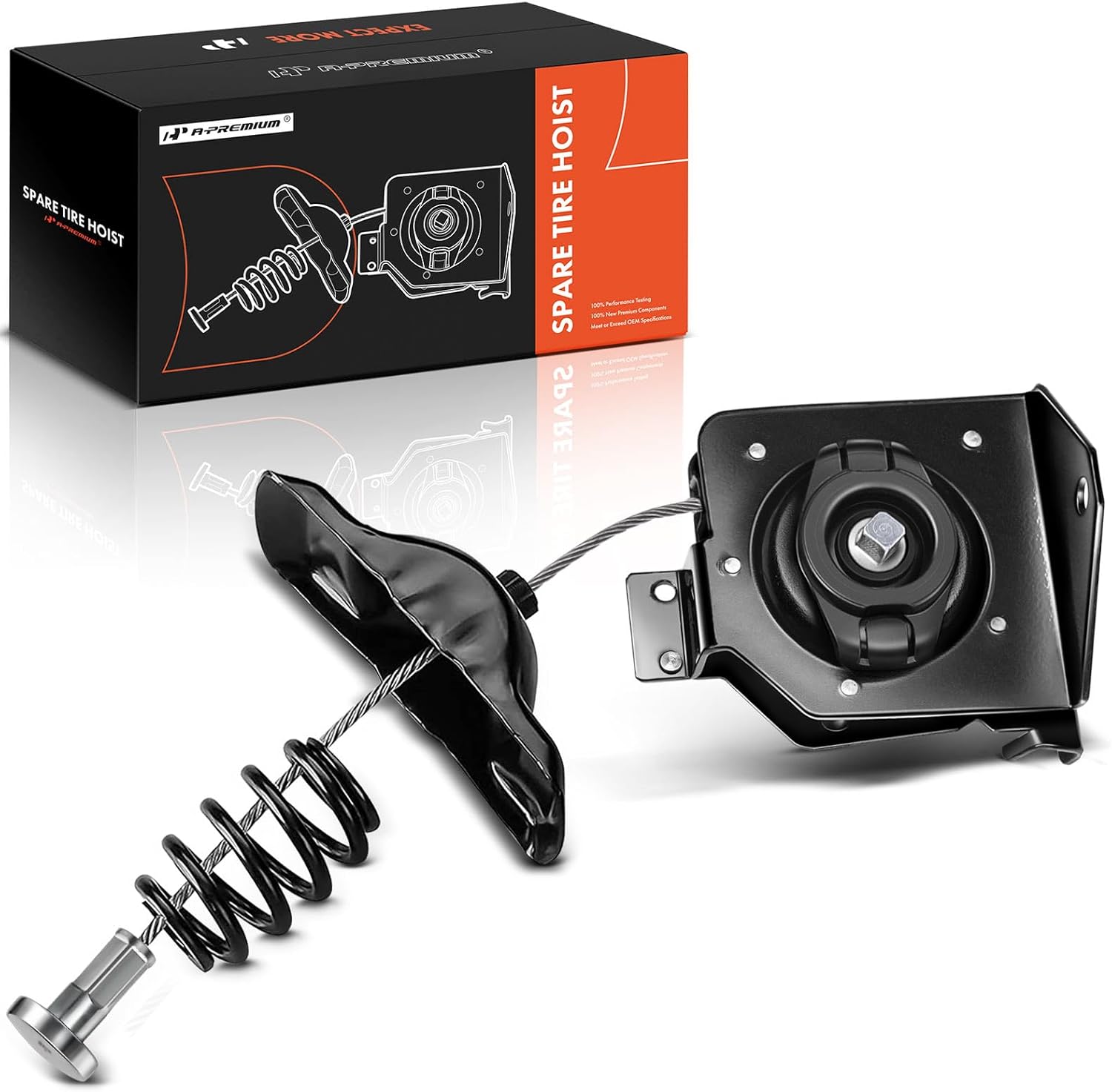 A-Premium Spare Tire Hoist Spare Tire Winch Carrier Compatible with Chevy Silverado 1500 99-18, 2500 3500 Suburban Tahoe & GMC Sierra 1500 99-18, 2500 3500 Yukon, Replace# 20870067, 15866164