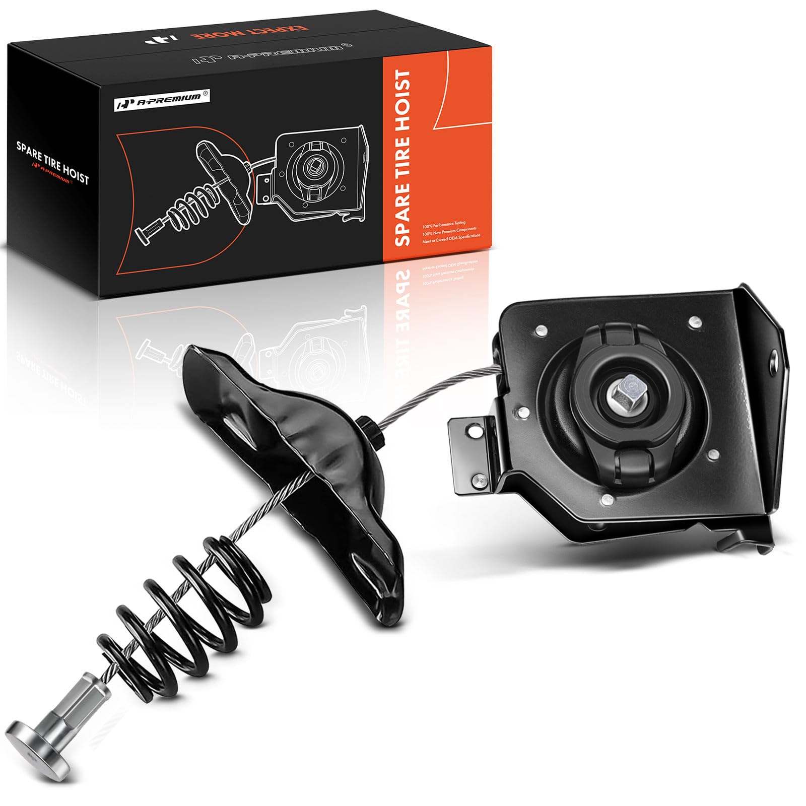 A-Premium Spare Tire Hoist Spare Tire Winch Carrier Compatible with Chevy Silverado 1500 99-18, 2500 3500 Suburban Tahoe & GMC Sierra 1500 99-18, 2500 3500 Yukon, Replace# 20870067, 15866164, 924-510