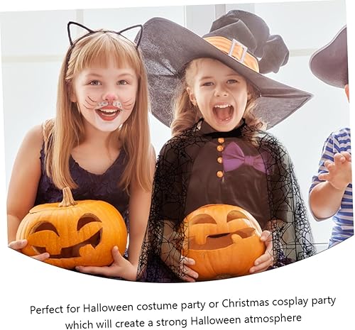 Vista 2 de MUCKLILY 2pcs Children's Spider Web Cape Halloween Child Costume Halloween Costume Cape Gothic Spiderweb Cape