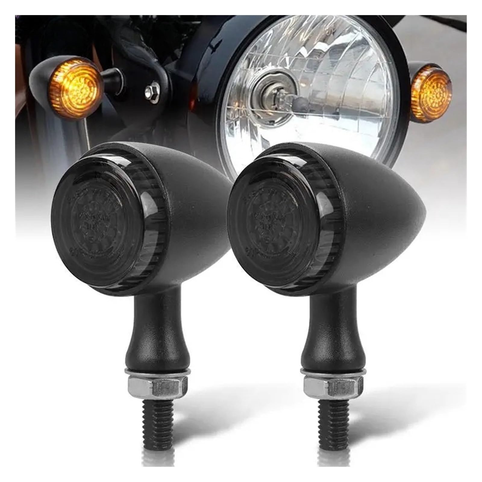 Luces indicadoras Motocicleta Luces Intermitentes LED M10 para Motocicleta, Intermitentes Ámbar, para Ho&nda para Ya&maha Cafe Racer, Dirt Bike, 12 V