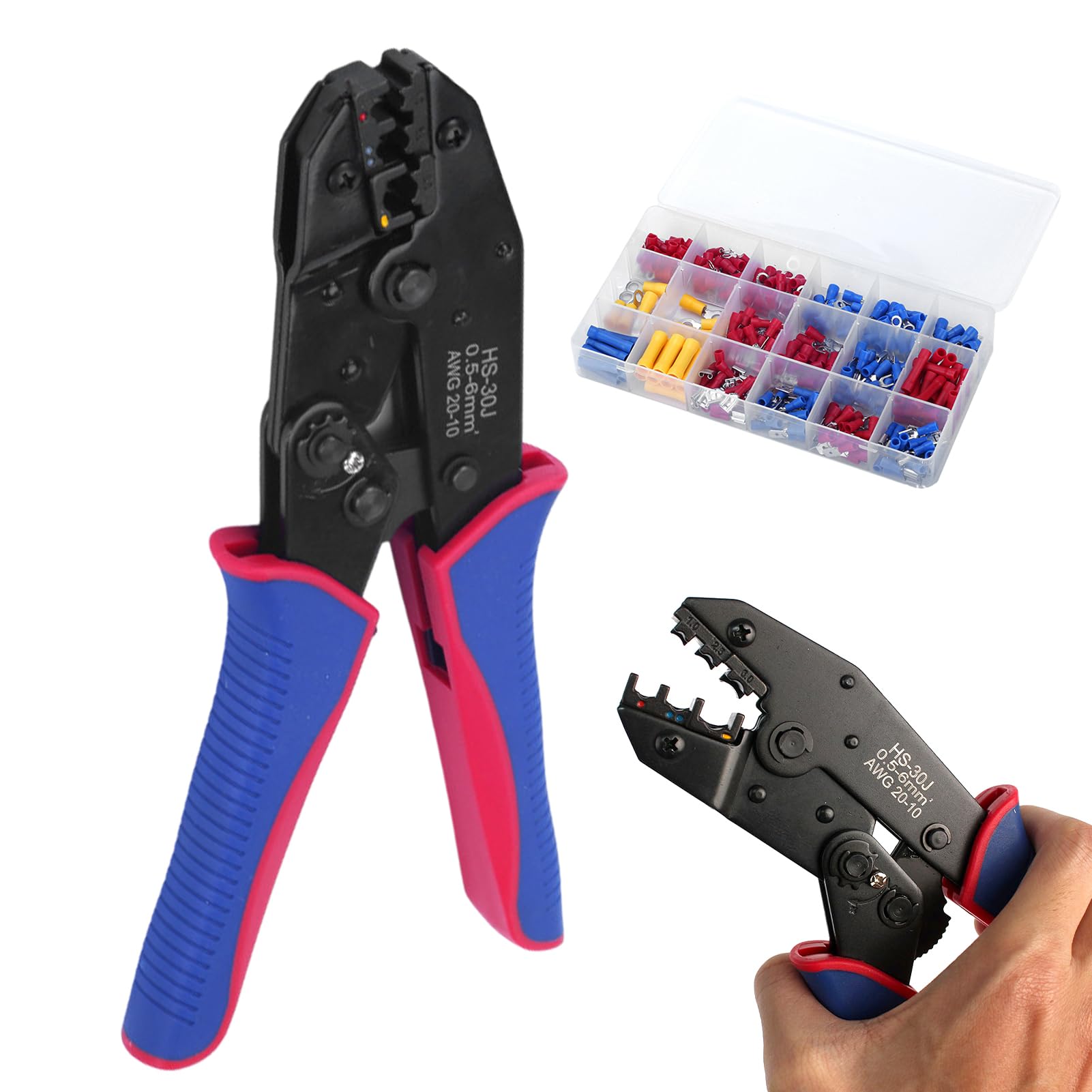 Crimping Tool Set including 300pcs Electrical Connectors - Wire Terminal Kit for Spade Connectors and Insulated Applications - Image 3