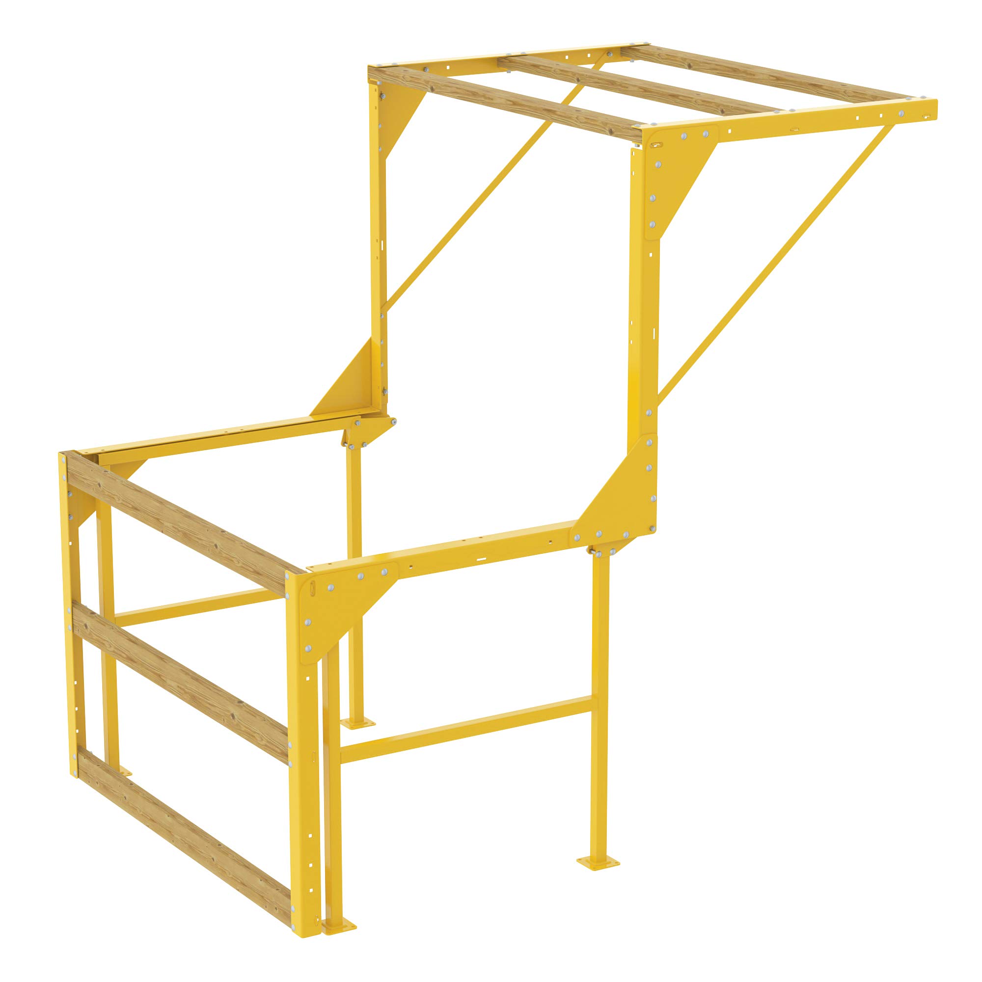Vestil MEZZ-KD-88T-93D Steel Mezzanine Safety Gate Knockdown 87-3/16 In x 96 In x 87-9/16 In Yellow
