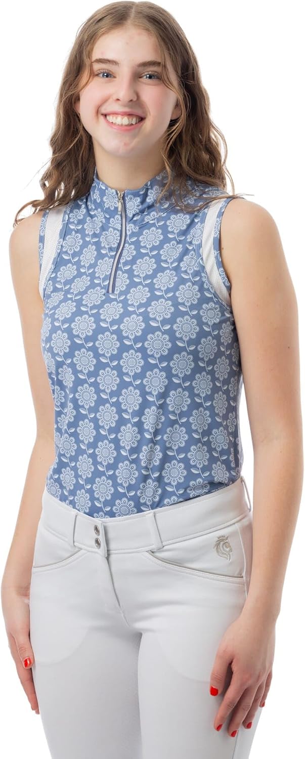 Equinavia Selma Womens Equestrian Sleeveless Sun Shirt | Riding Tank Top with UPF 50 UV Protection and Breathable Mesh
