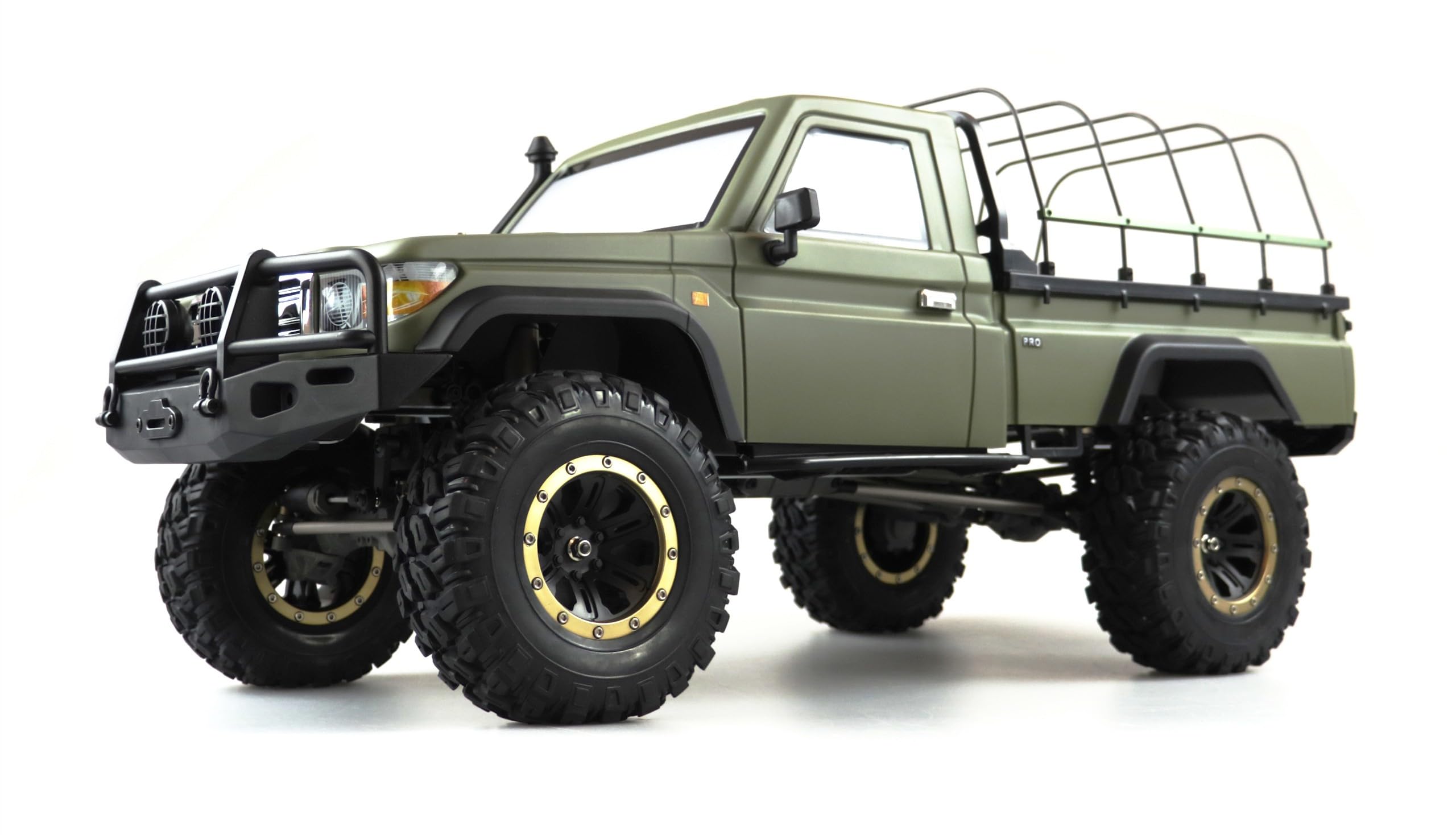 Amewi AMXRock RCX8BS Scale Crawler Pick-Up 1:8, RTR Matte Green Brushed 1:8 RC Model Car Electric RtR