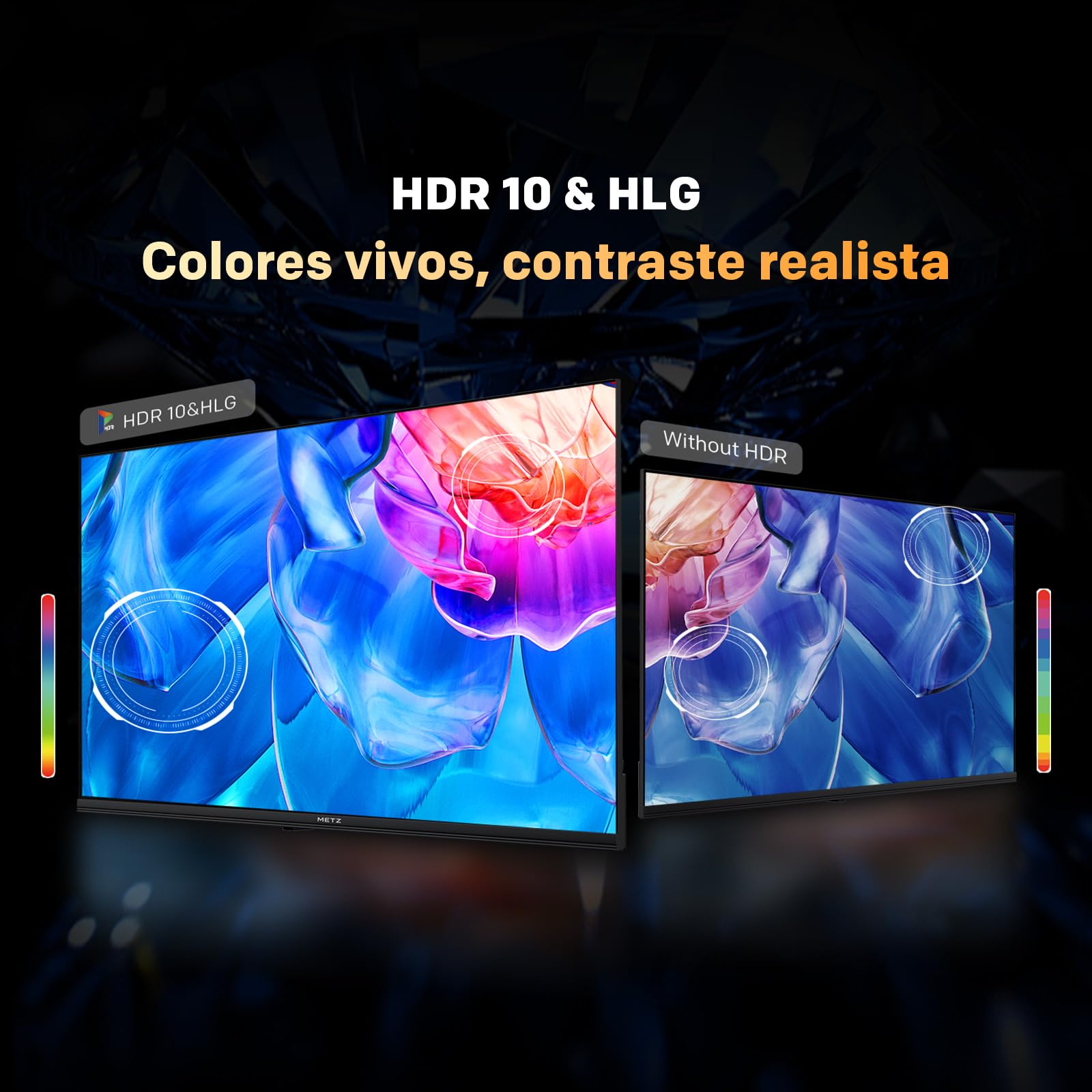Metz TV 40 Pulgadas Smart TV, Televisor 40” QLED, HDR10, Dolby Audio, Chromecast Integrado, WiFi, Bluetooth 5.1, HDMI 2.1, DVB-T2/S2/C, Ci+, 40MQH7000Y (Modelo 2026)