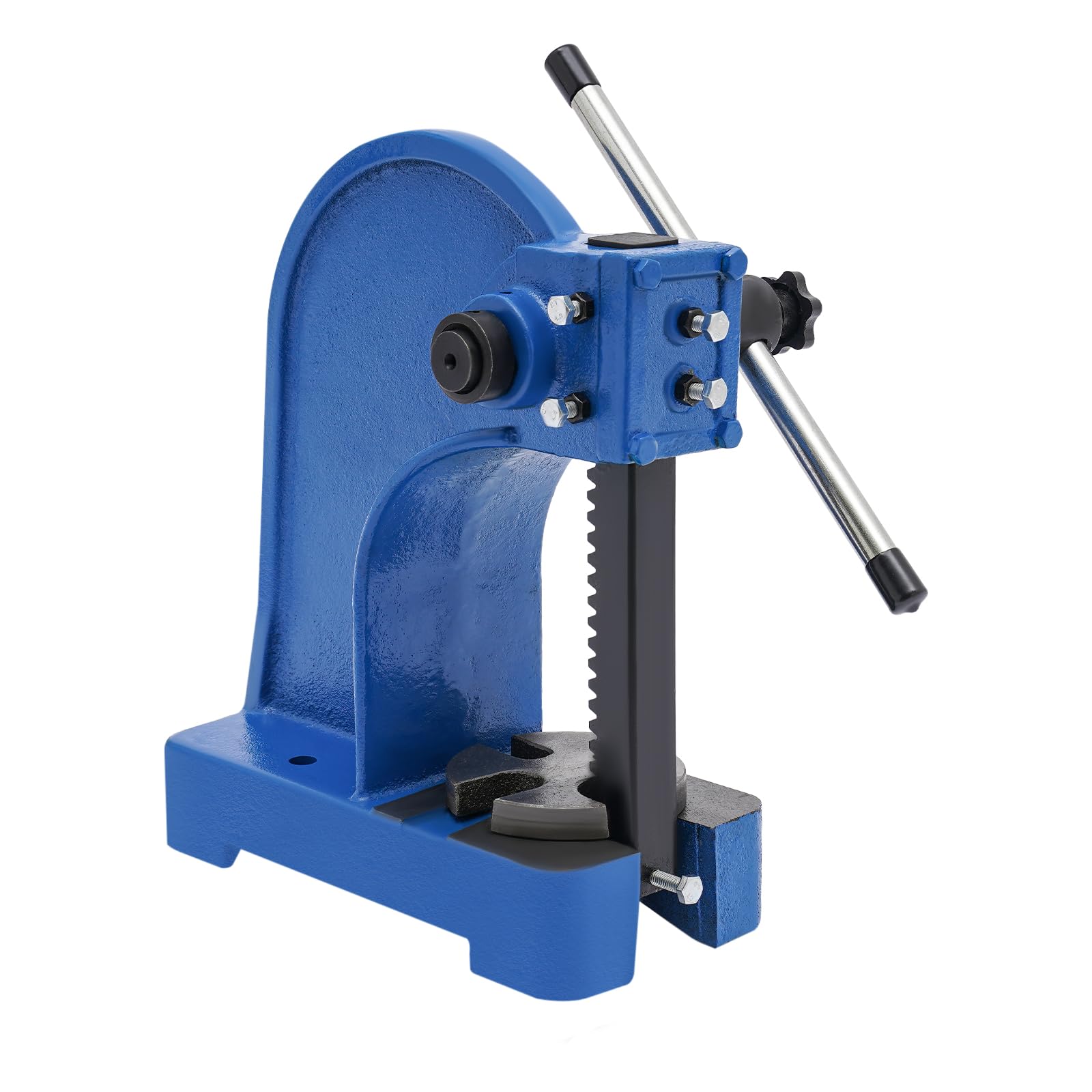 Prensa manual de palanca de mano 1T hierro fundido prensa de mesa prensa de precisión para estampación doblada con carrera de 14 cm y yunque desmontable para taller joyas