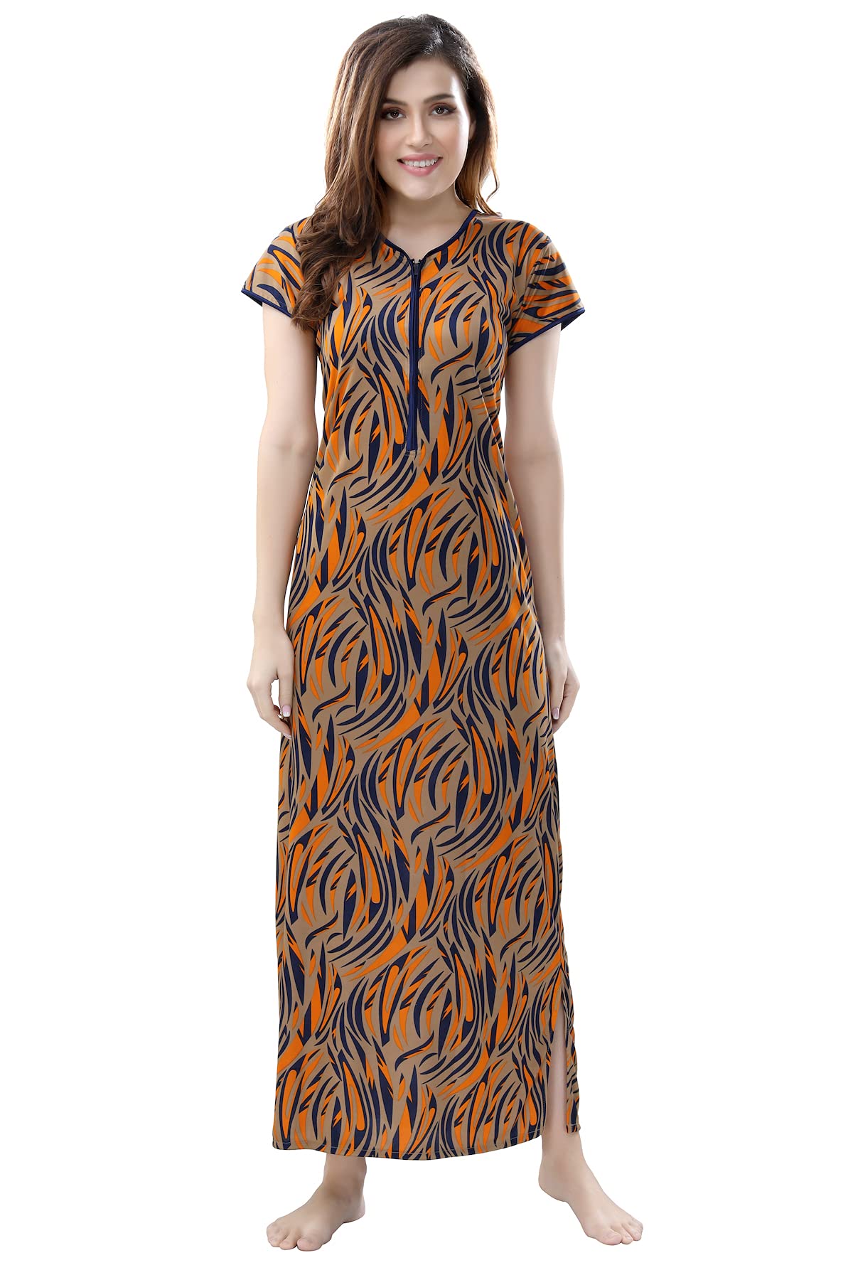 PIU Women's Sarina Long Zipper Nighty