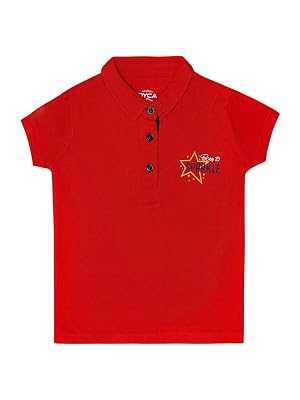 DYCA By Bodycare Girls Polo Neck Half Sleeves Tshirt - Red