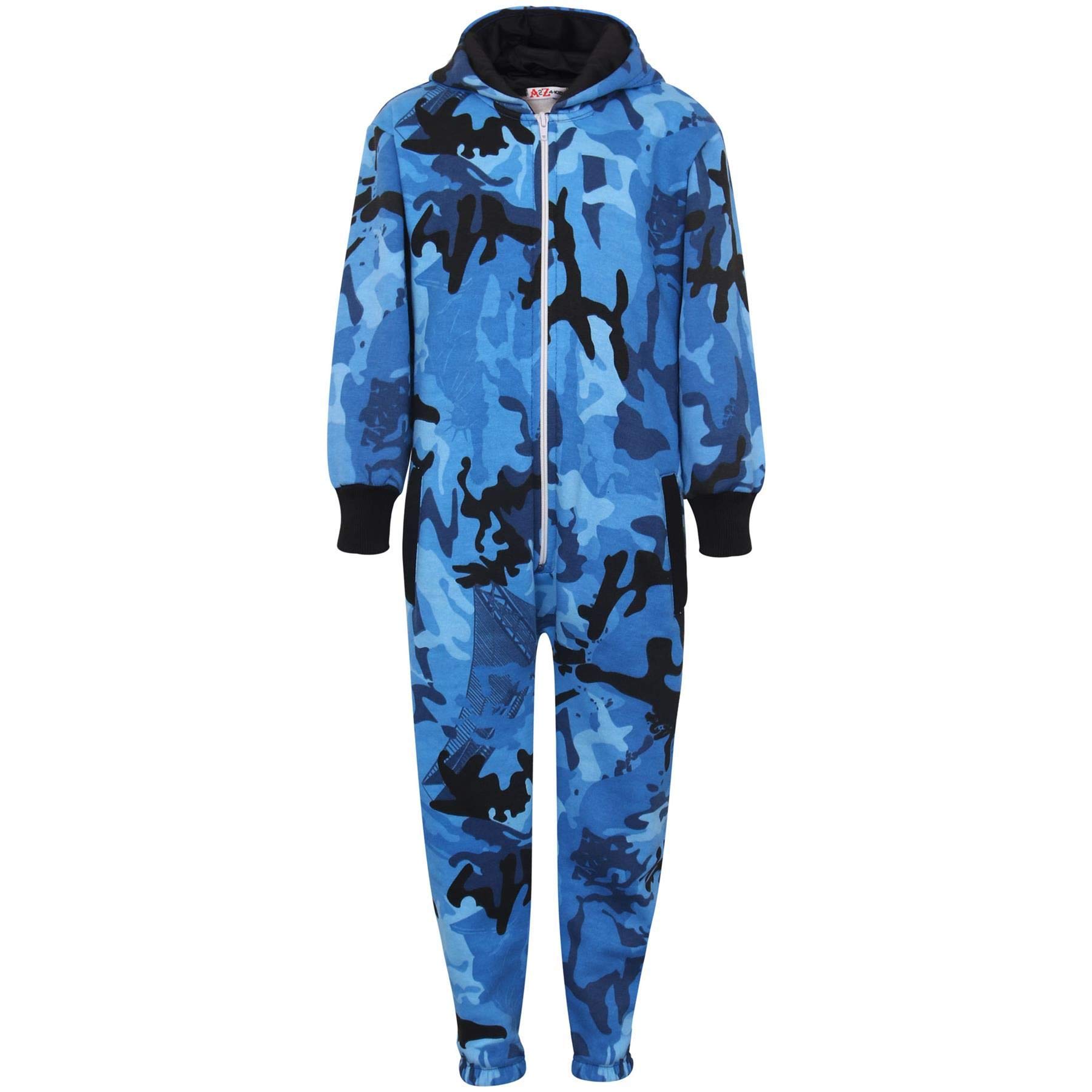 A2Z 4 Kids Kinderen Meisjes Jongens Unisex Plain Kleur - Onesie Camo Green 9-10