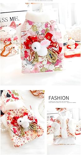 Miniatura 9 de Kimono japonés para niña, disfraz floral de Halloween para mascotas, vestido de perro con lazo para perro pequeño, extra pequeño, perro salchicha de