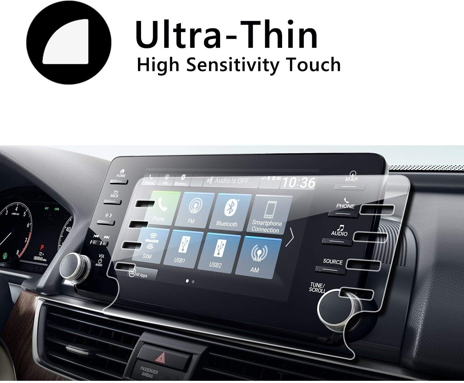 satis tempered glass screen protector compatible with honda accord2018 2022 modelshigh definition2018 2020 honda accord ex ex l sport touring