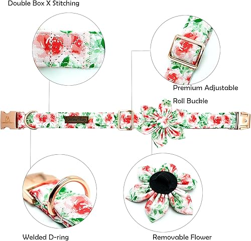 Miniatura 66 de Lionheart glory Collar de perro con bandera estadounidense, collar de flores para perro del 4 de julio, resistente y ajustable, collar patriótico