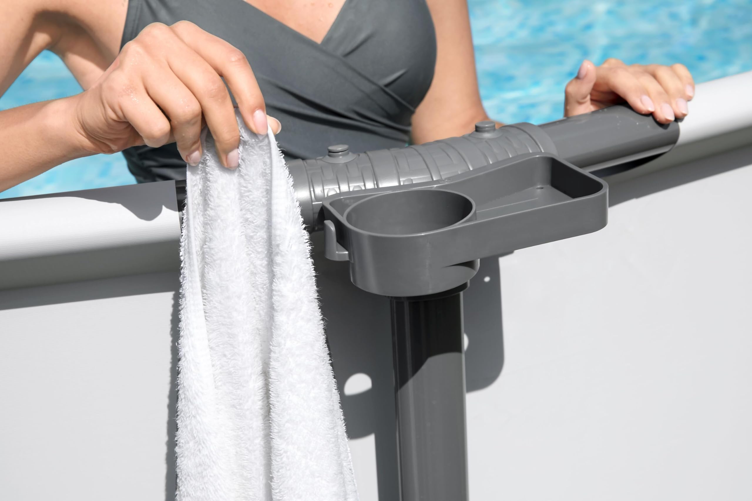 Poolzilla Borsa Portaoggetti Per Piscina 145x122 Cm – Custodia Resistente Per Coperture Invernali Con 4 Maniglie