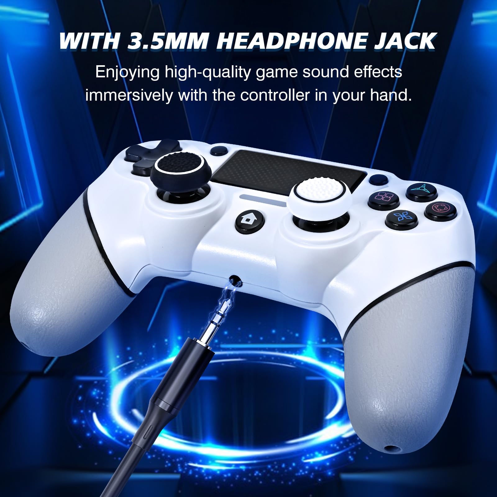 Amazon.com: EasEasy Wireless Controller Compatible for PS4, Dual Vibration  P4 Controller with 1000mAh Battery & 6-axis Gyro Sensor for P4/Pro/Slim/PC Remote  Controller with Cute Thumb Grip Caps : Video Games