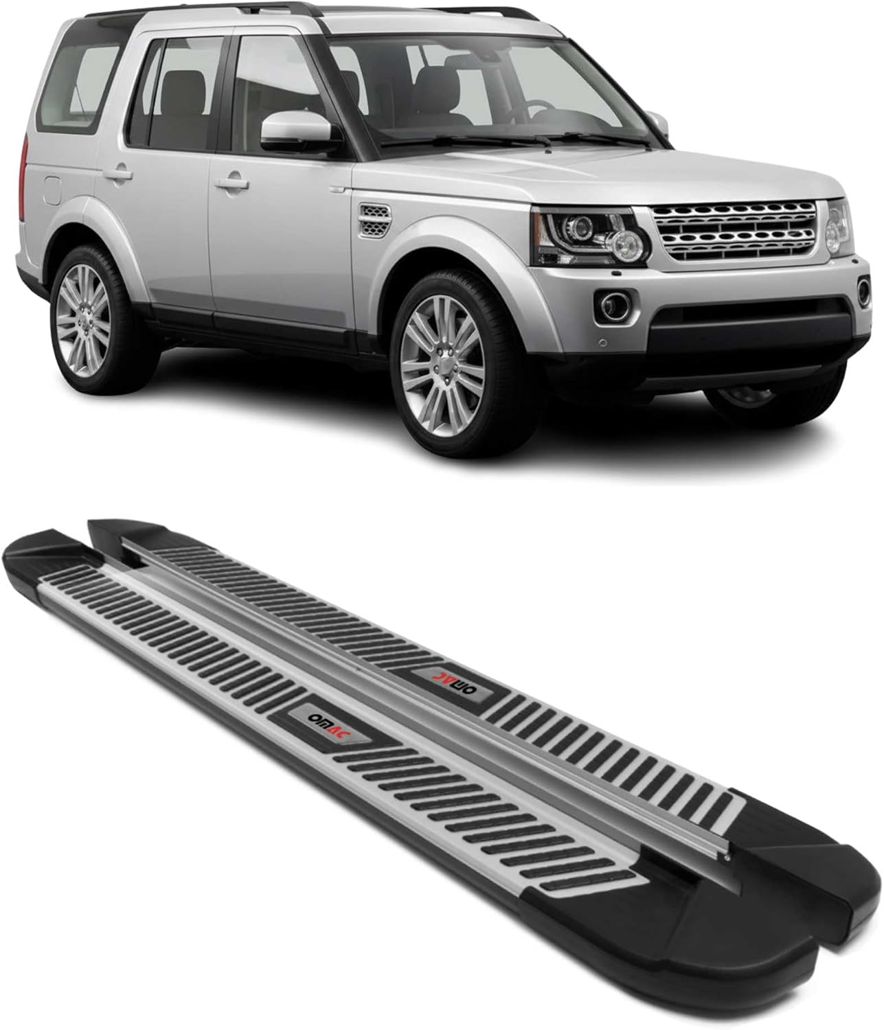 OMAC Side Step Nerf Bars Running Boards for Land Rover LR3 2005-2009 Alu Black Gray