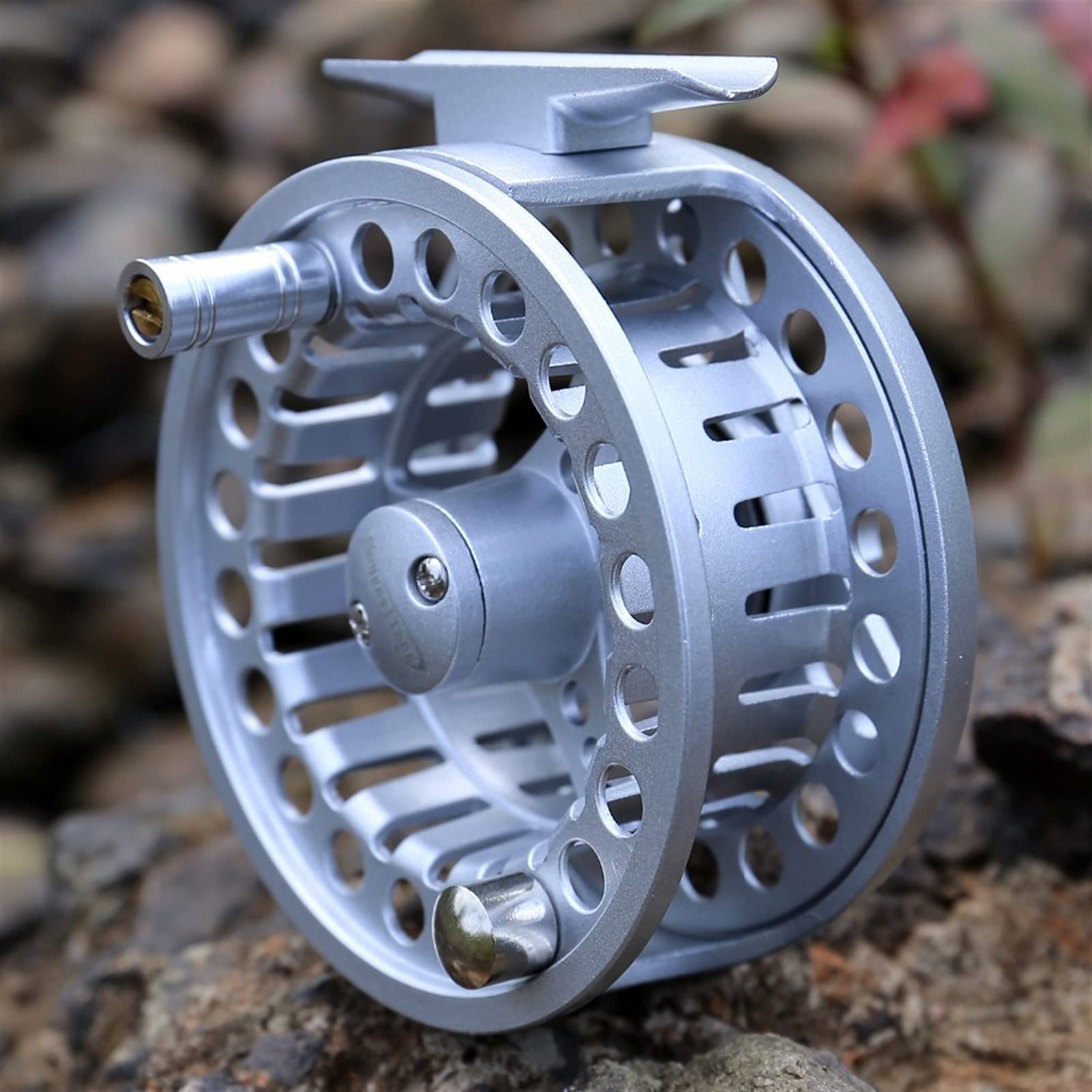 Fliegenfischerrad Fliegenfischspulen CNC -Mach gezeigte große Laube Fly Rolle Fliegenfischen Angelgerät Zubehör Fliegenfischen Rolle (Color : Silver)