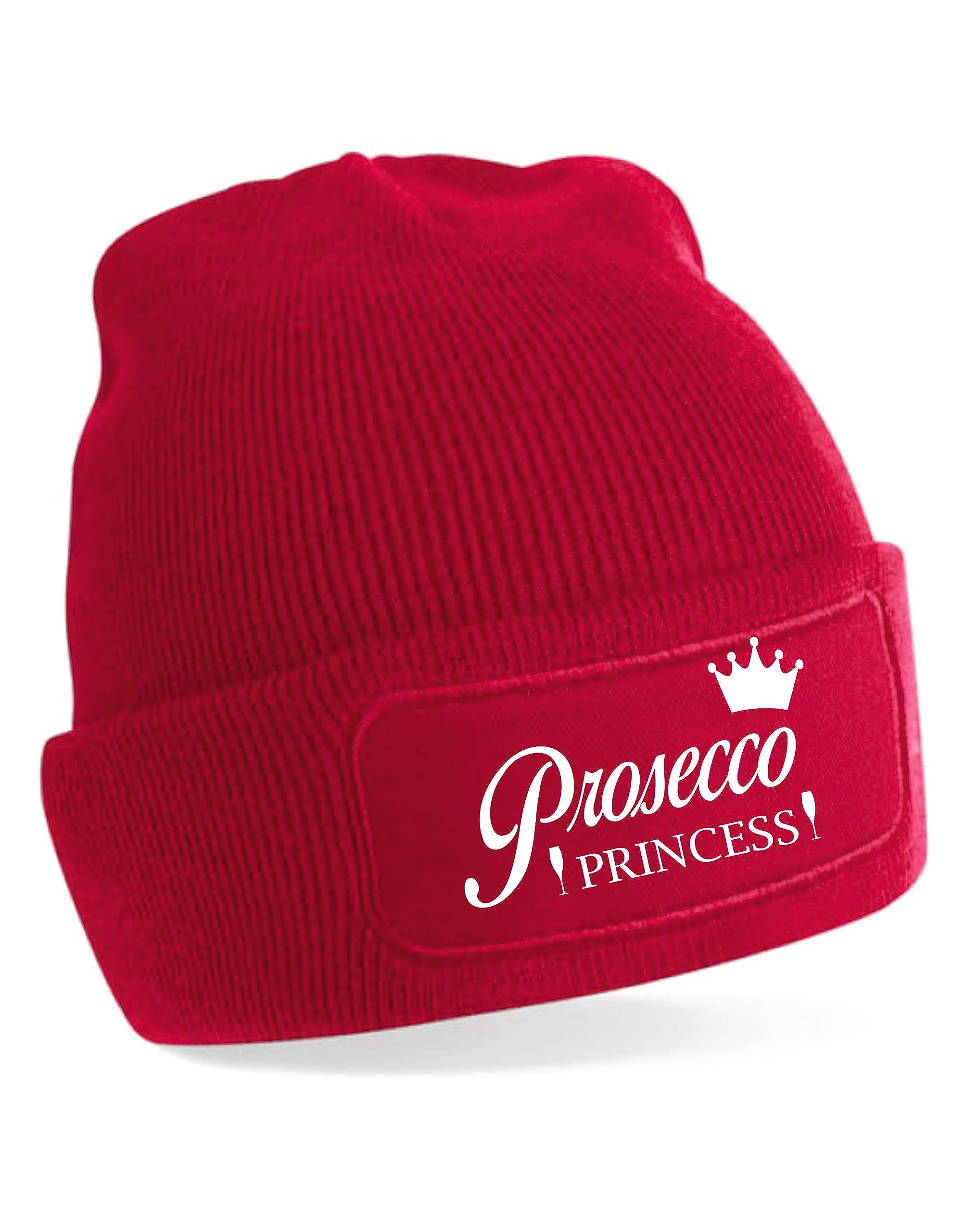 Print4u Women's Red Prosecco Princess Beanie Hat Birthday Hen Party Gift For