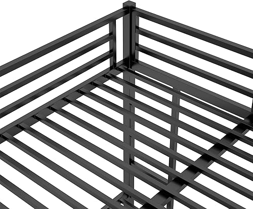 Miniatura 35 de Harper & Bright Designs Litera de metal completo sobre tamaño matrimonial para adultos, marco de cama de metal resistente con escalera y correas de