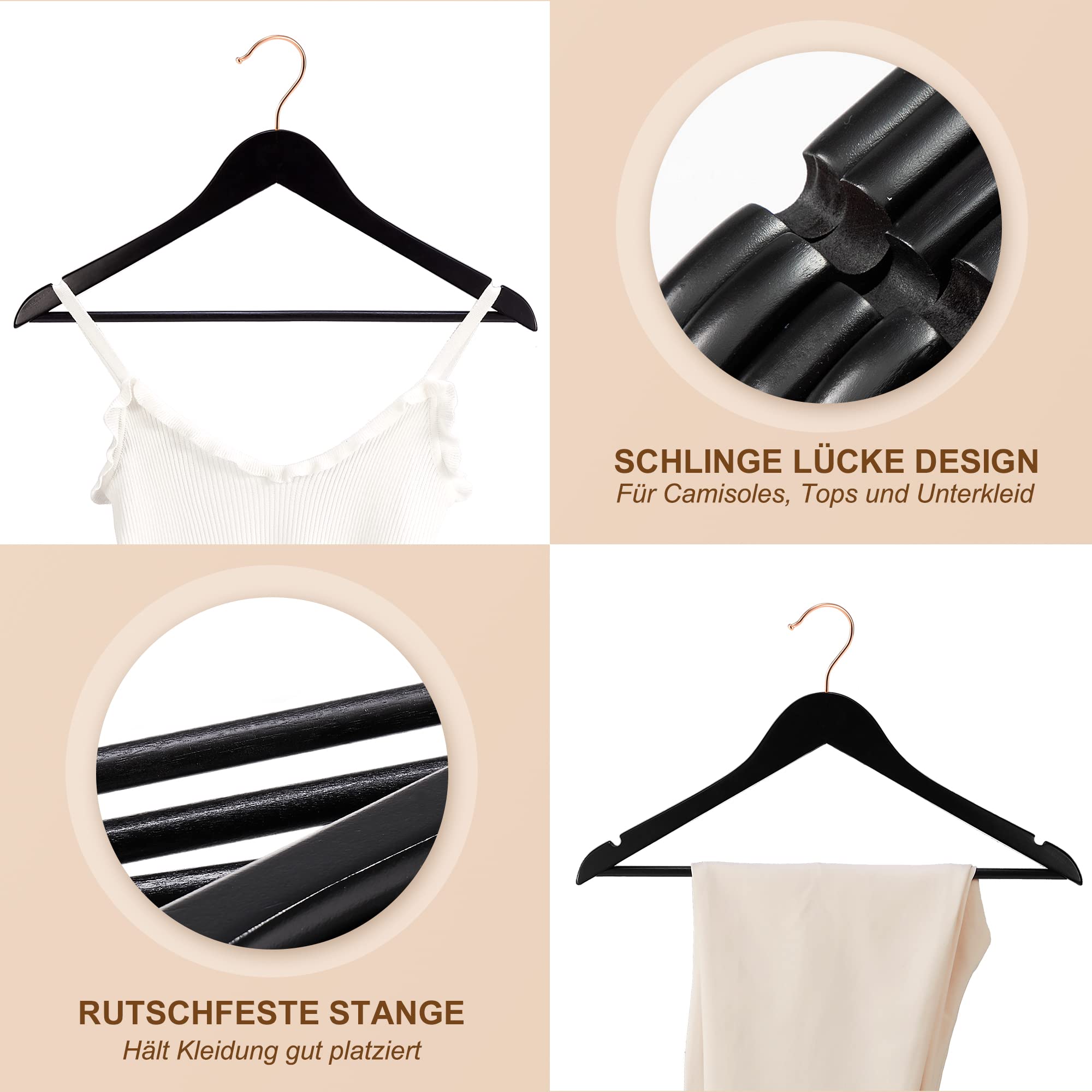 20 Stuks Broekhangers met Knijpers- Stevige Kleding Hangers Zilver en