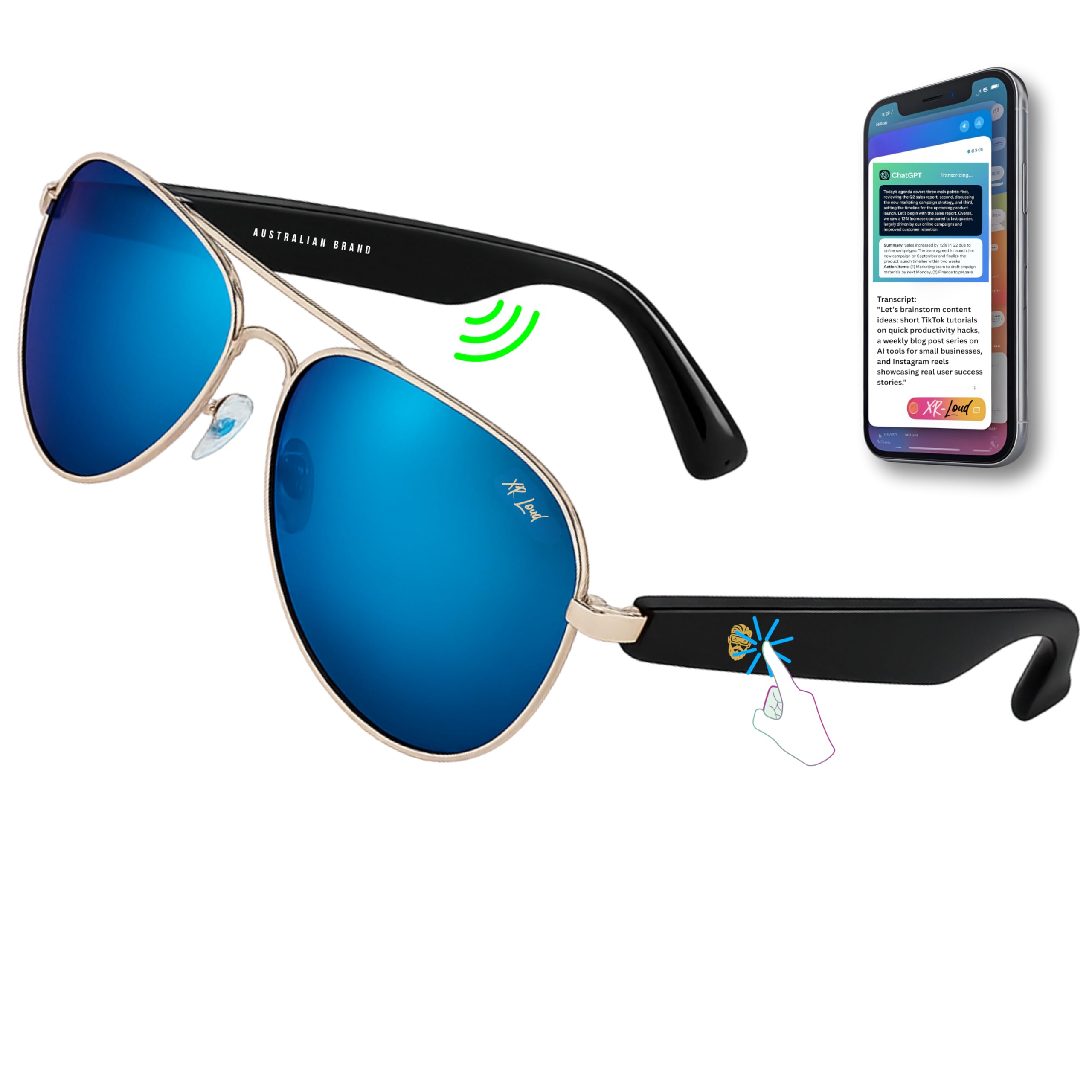 AI Smart Bluetooth Glasses for Men Women 50 Languages with ChatGPT Transcription 99 Accuracy Speakers New 5 3