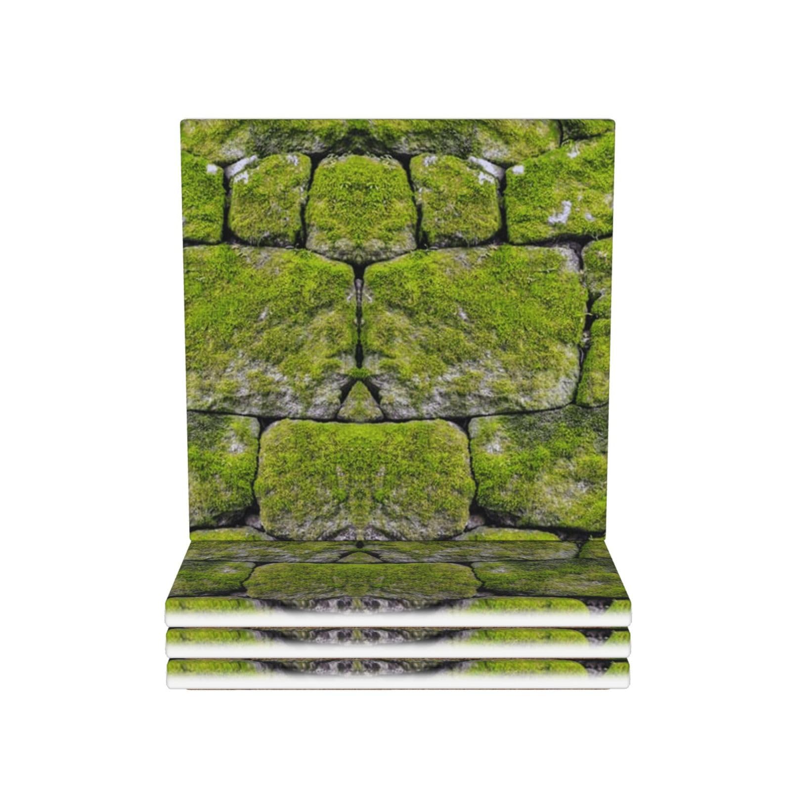 Dessous de verre en céramique lot de 4 au motif pavé de mousse