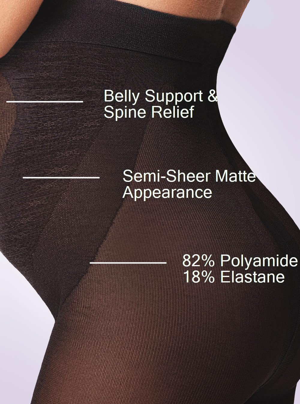 Mila Marutti Maternity Tights for Women - Premium Pregnancy Tights - Pantyhose for Pregnant Women - Image 3