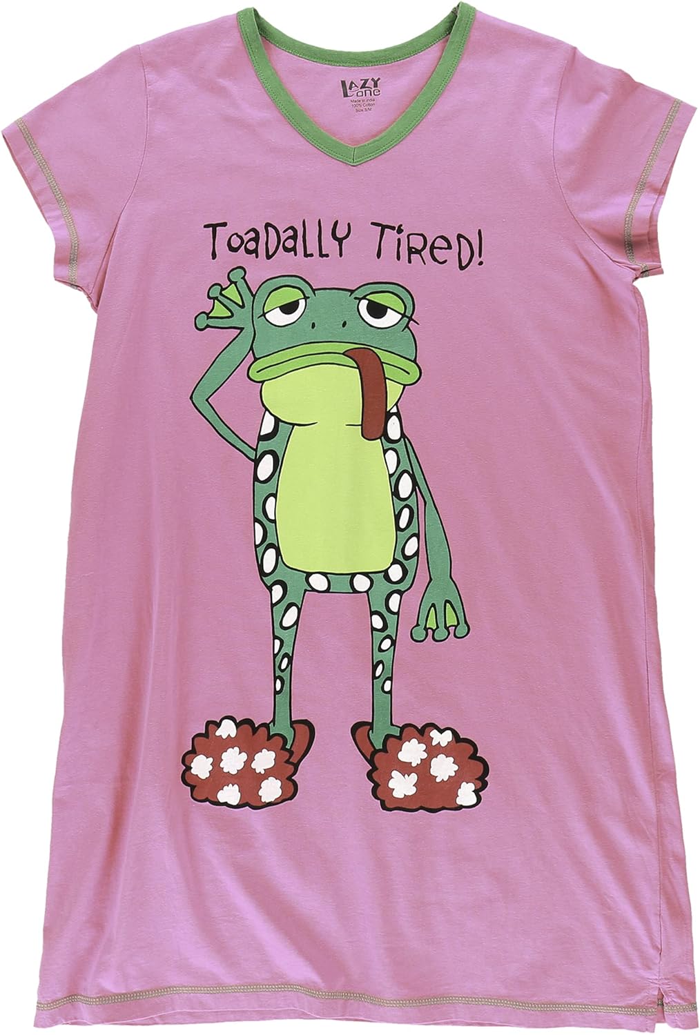 Lazy One Women's Nightgown, Funny V-Neck Sleep Shirt for Women, Novelty Pajama Shirts - Image 3