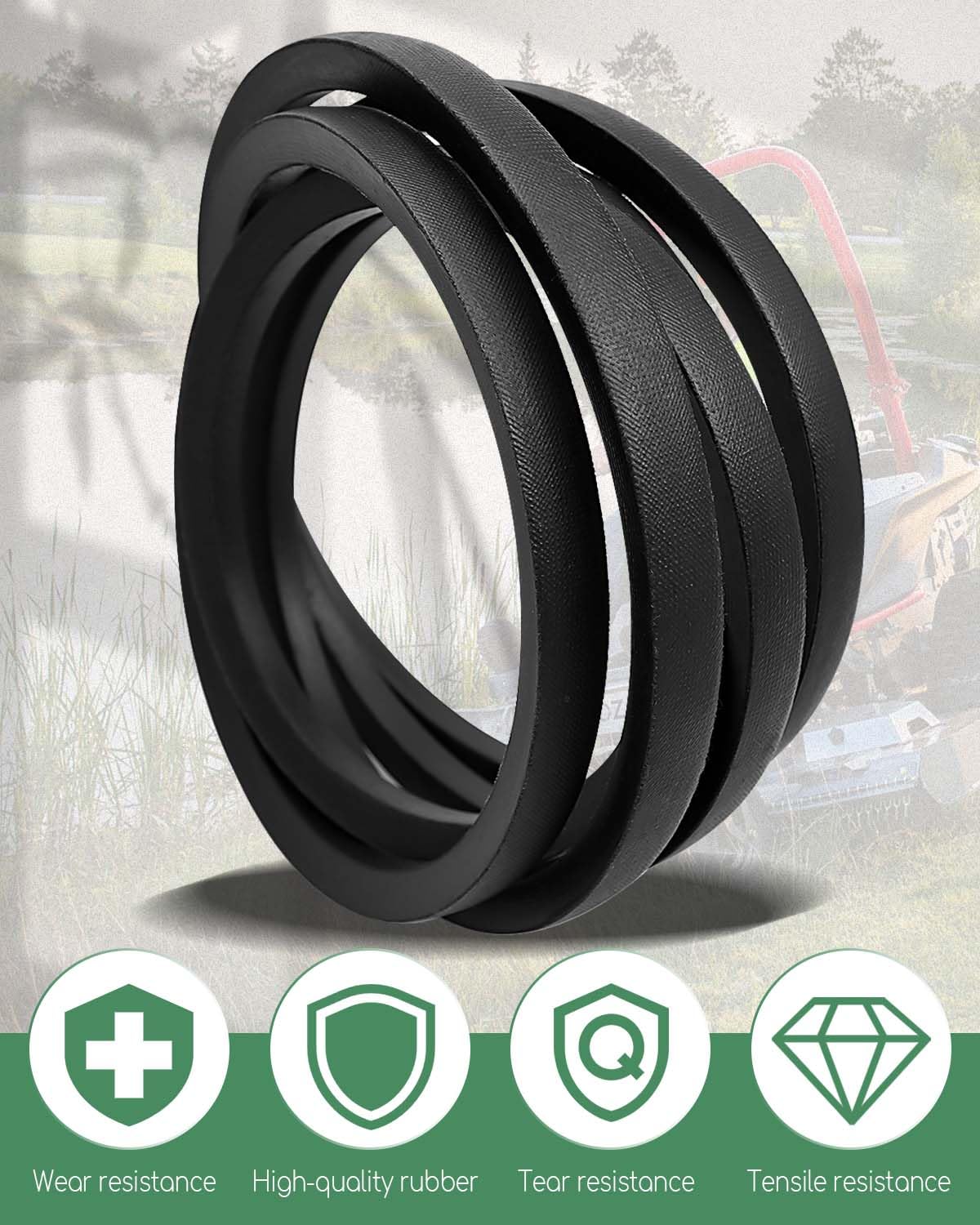 Deck Belt 5/8" x 135" Fit for Hustler Raptor Big Dog Alpha MP Series 48" Lawn Mower, Drive V-Belt Replace 604830 932541