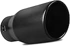AUTOSAVER88 2.0-2.5 Inch Inlet Black Exhaust Tip, Black Powder Coated Stainless Steel Exhaust Tip, Bolt On Design