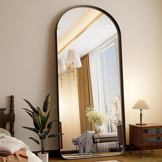 Easly 71''x30'' Full Length Mirror with Stand, Large Arched