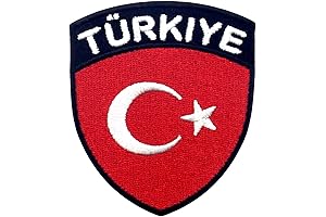EmbTao Premium Embroidered Turkey Flag Shield Patch