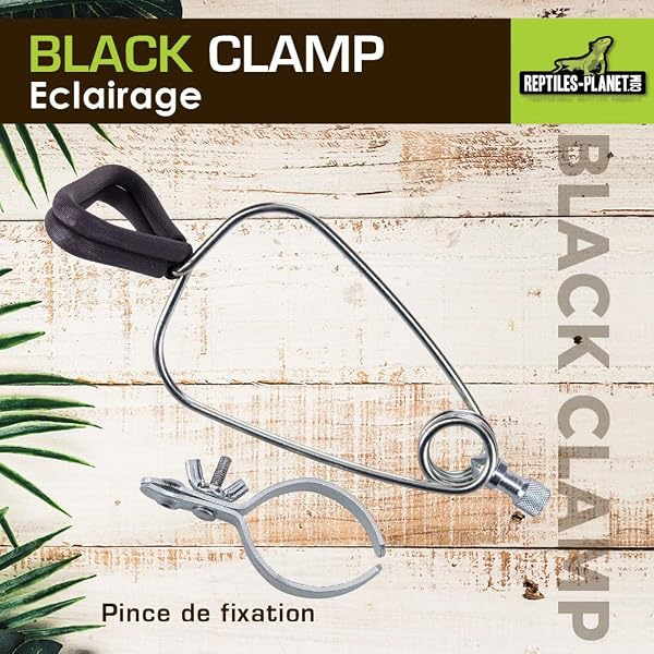 Reptiles Planet - Black Clamp 14 - Support d'Ampoule à Pince pour Terrarium - Ø 14 cm - H 16 cm - 3