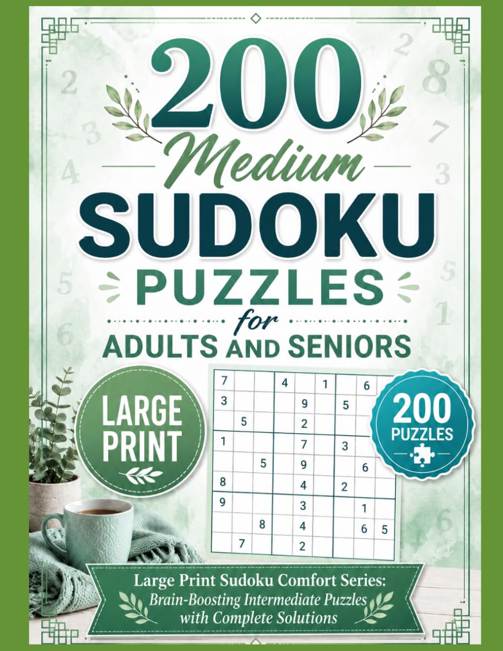 Book 2 — 200 Medium Sudoku Puzzles for Adults and Seniors: Large Print Sudoku Comfort Series: Brain-Boosting Intermediate Puzzles with Complete Solutions