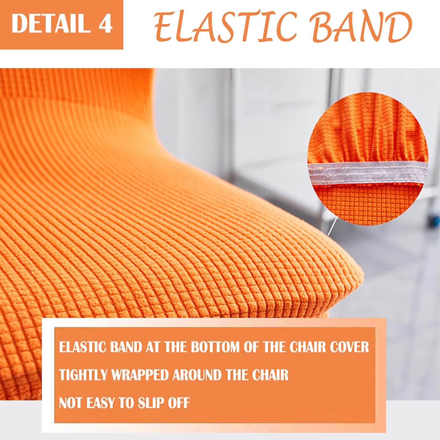 Stretch Chair Covers Set of 1/2/4/6 Bar Stool Chair Cover Bar Curved Swivel Chair Cover Jacquard Dinning Chair Slipcover Removable Chair Protector Cover for Dining Room,Cream 6pcs