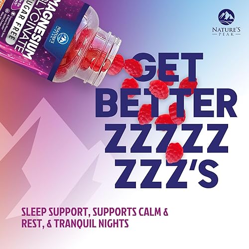 Miniatura 8 de Gomitas de glicinato de magnesio  Suplemento de magnesio sin azúcar para apoyo al sueño y salud del corazón, músculos y huesos  Suave con el