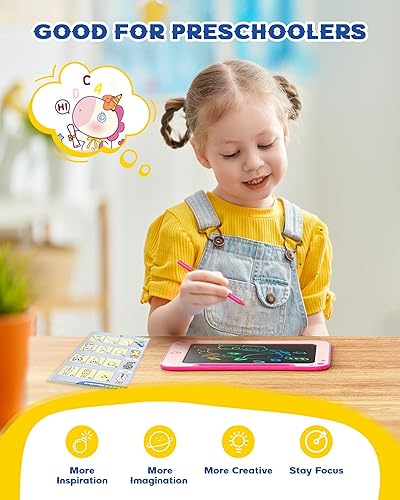 Miniatura 2 de bravokids Tablet de escritura LCD para niñas de 85 pulgadas tablero de garabatos educativo de aprendizaje para dibujar regalos de cumpleaños para