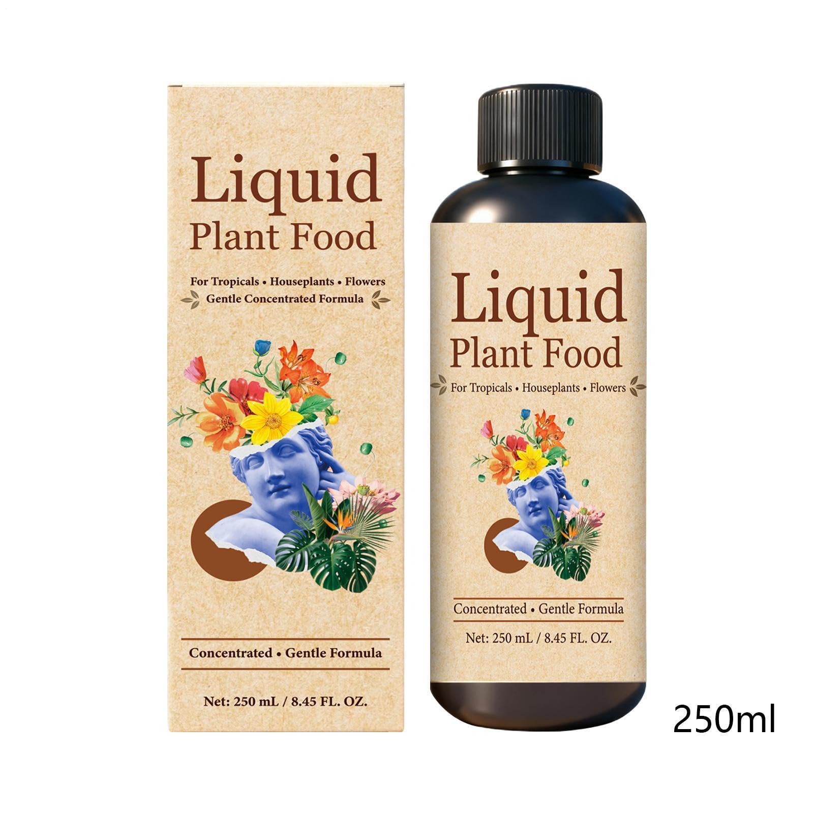 Abono Líquido para Plantas de Interior 250 ml Nutrientes Orgánicos para el | Fertilizante para Plantas de Interior para Orquídeas, , Bonsáis, Flores, y Jardín Exterior