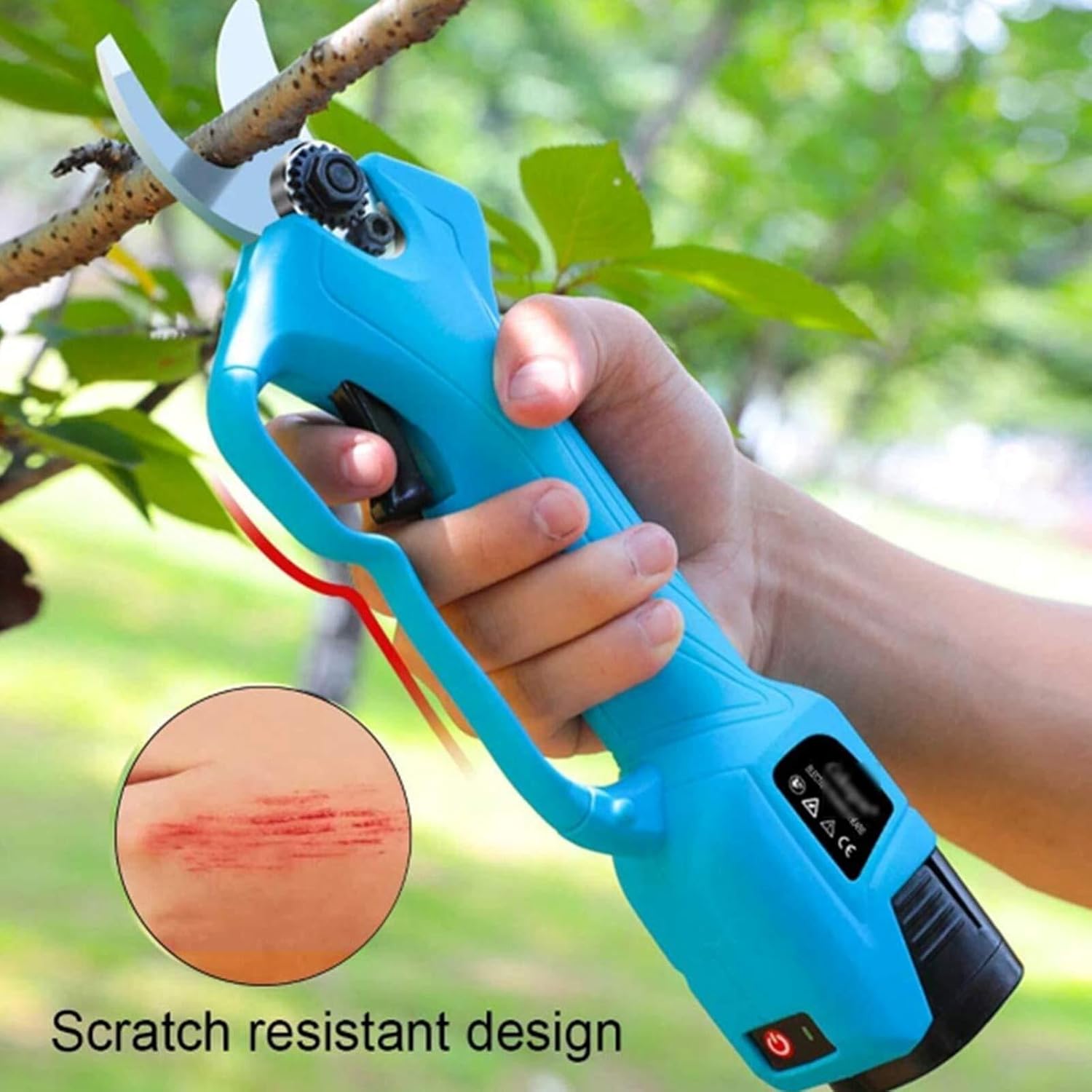 Electric Pruning Shears Cordless, 2Ah Lithium Battery-Powered Professional Tree Branch Cutter, 32mm Cutting Diameter, Handle