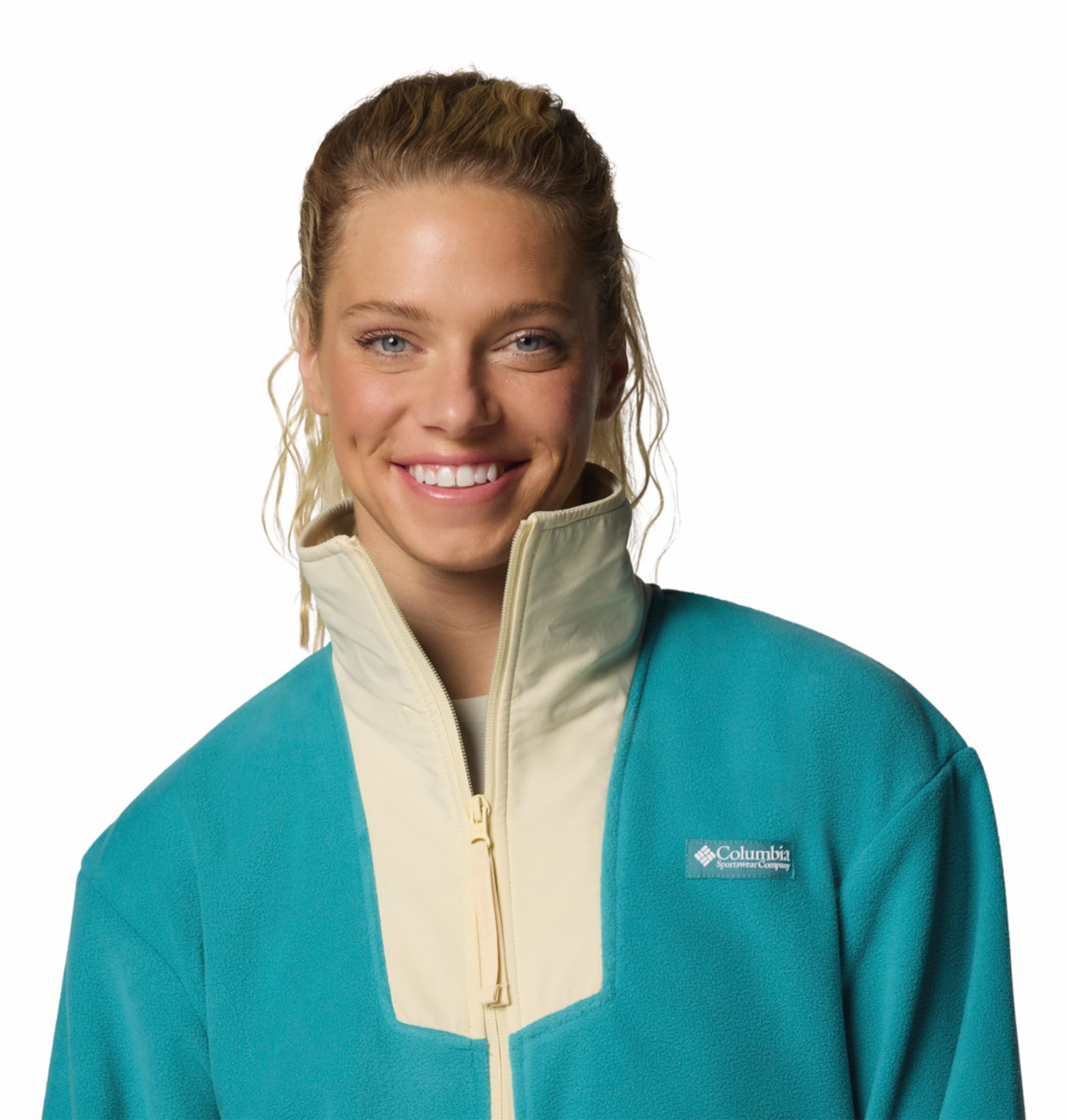 Columbia Women Green Sequoia Grove Full Zip Fleece Jacket, L 1