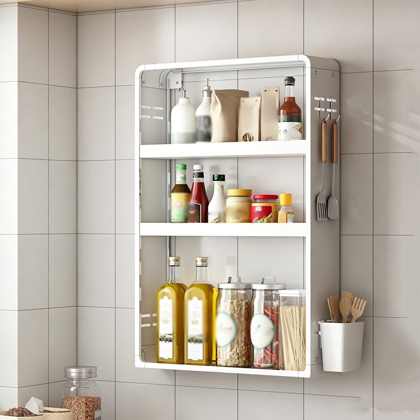Gabinetes de cocina de montaje en pared estantes ajustables acero carbono