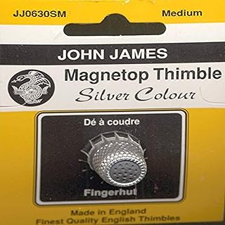 Colonial Needle JJ0630SM Magnet Top Thimble, Medium, Silver